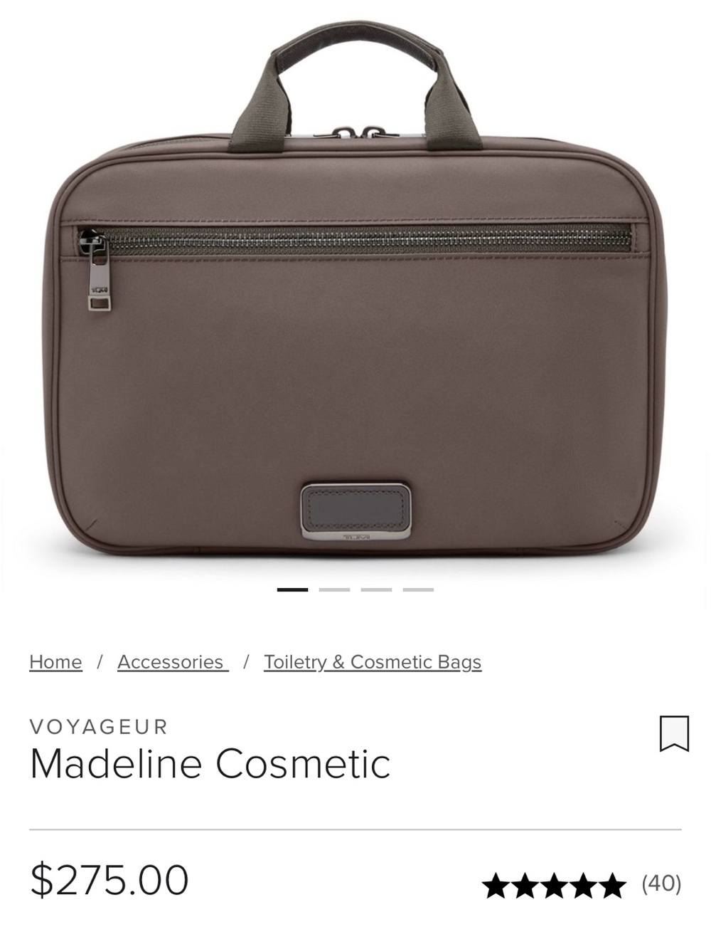 Tumi SET Tyler Crossbody Bag in Taupe Brown and Cosmetic Case - Picture 2 of 4